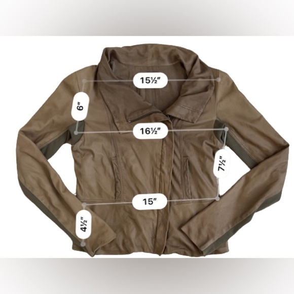 Vince Leather Scuba Jacket in Olive Green. Size XS - Picture 7 of 10